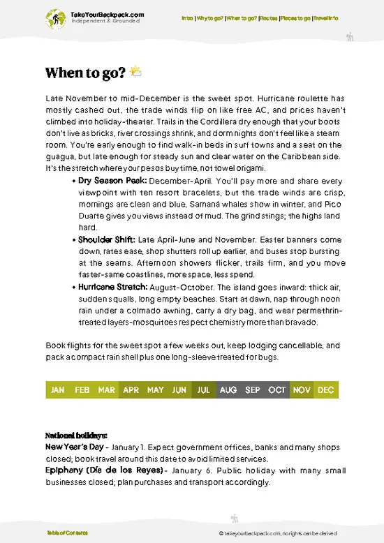 example page 3 from our offline Travel Guide for Dominican Republic